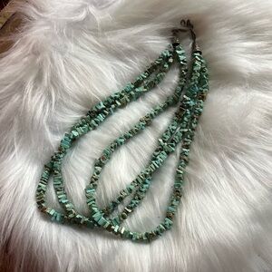 Vintage 2 Strand Turquoise Nugget Necklace